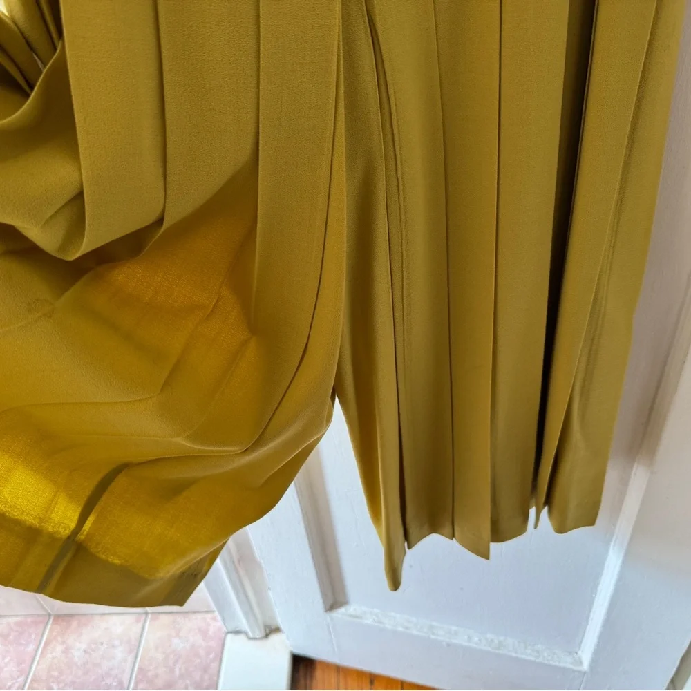 Escada Vintage Yellow Pleated Wool Pants - Picture 6 of 7